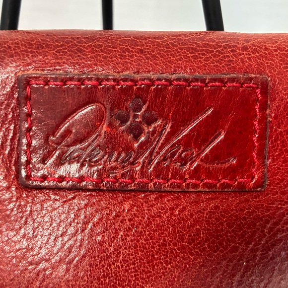 Patrica Nash Distressed Red Leather Clutch Bag - Magnetic Fold Over - Picture 2 of 12
